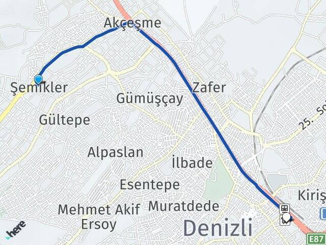 Şemikler Denizli Otogarı Arası Kaç Km - Yol Tarifi