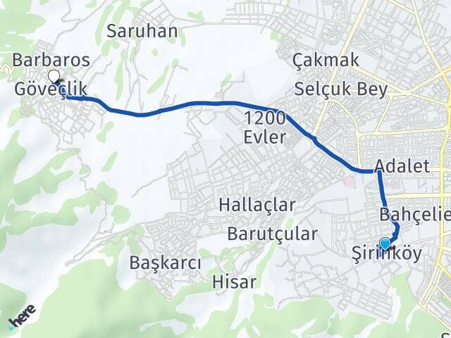 Şirinköy Göveçlik Arası Kaç Km - Yol Tarifi