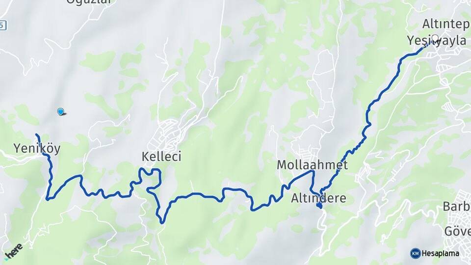 Denizli Merkezefendi Yeşilyayla Merkezefendi Arası Kaç Km - Yol Haritası