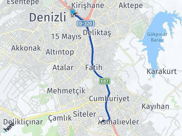 Denizli Otogarı Kınıklı Arası Kaç Km - Yol Tarifi
