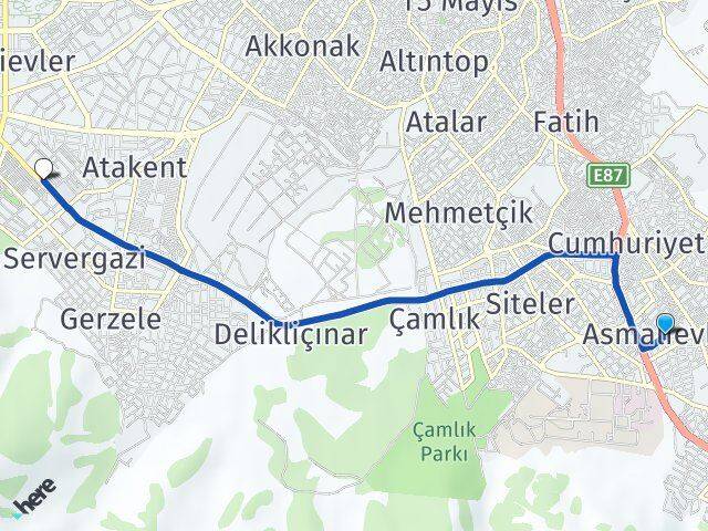 Asmalıevler Yenişehir Arası Kaç Km - Yol Tarifi