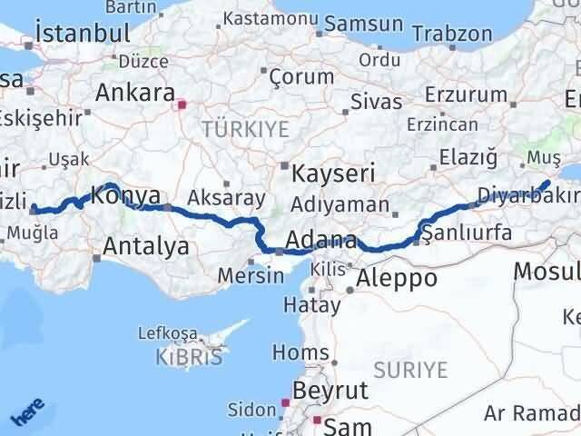 Denizli Pamukkale Bitlis Arası Kaç Km - Yol Haritası