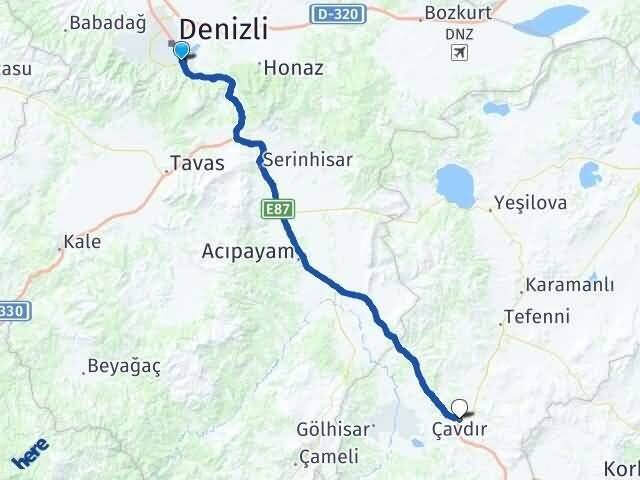 İncilipınar Çavdır Arası Kaç Km - Yol Tarifi