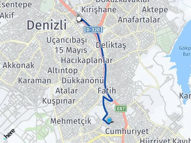 İncilipınar Denizli Otogarı Arası Kaç Km - Yol Tarifi