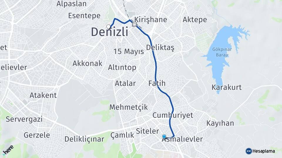 Denizli Pamukkale Kınıklı Arası Kaç Km - Yol Haritası