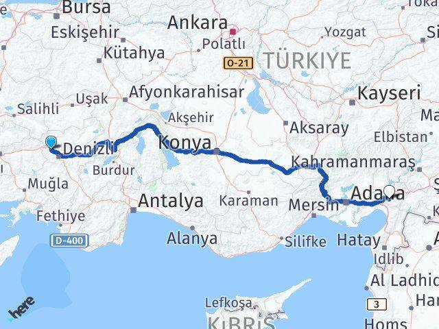 Denizli Sarayköy Osmaniye Arası Kaç Km - Yol Haritası