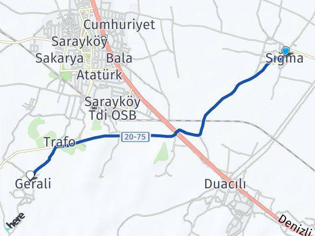 Sığma Sarayköy Arası Kaç Km - Yol Tarifi