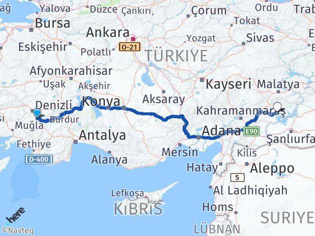 Denizli Serinhisar Adıyaman Arası Kaç Km - Yol Haritası
