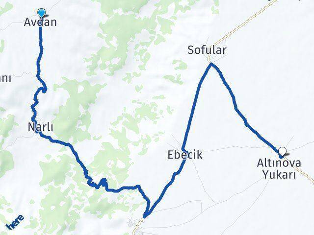 Avdan Altınova Arası Kaç Km - Yol Tarifi