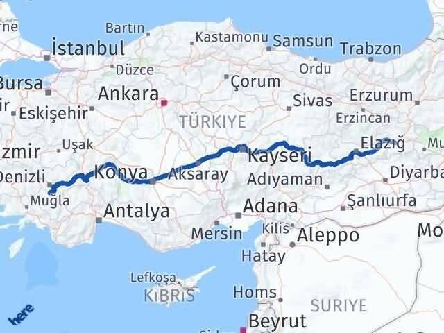 Denizli Tavas Bingöl Arası Kaç Km - Yol Haritası