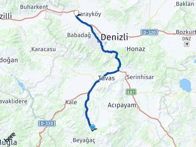 Derinkuyu Sarayköy Otogarı Arası Kaç Km - Yol Tarifi