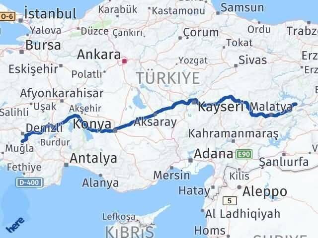 Denizli Tavas Elazığ Arası Kaç Km - Yol Haritası