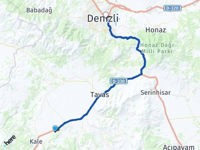 Hırka Denizli Otogarı Arası Kaç Km - Yol Tarifi