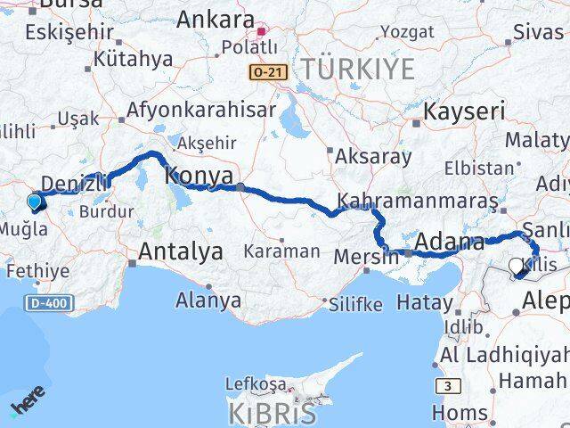 Denizli Tavas Kilis Arası Kaç Km - Yol Haritası