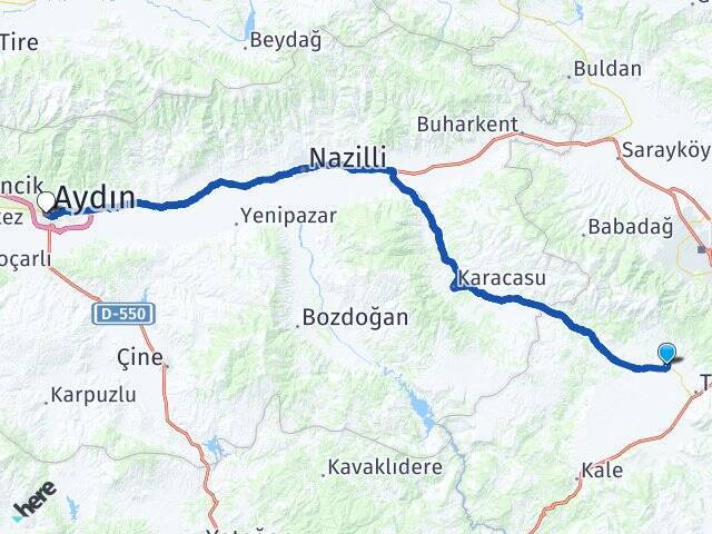 Kızılcabölük Aydın Arası Kaç Km - Yol Tarifi