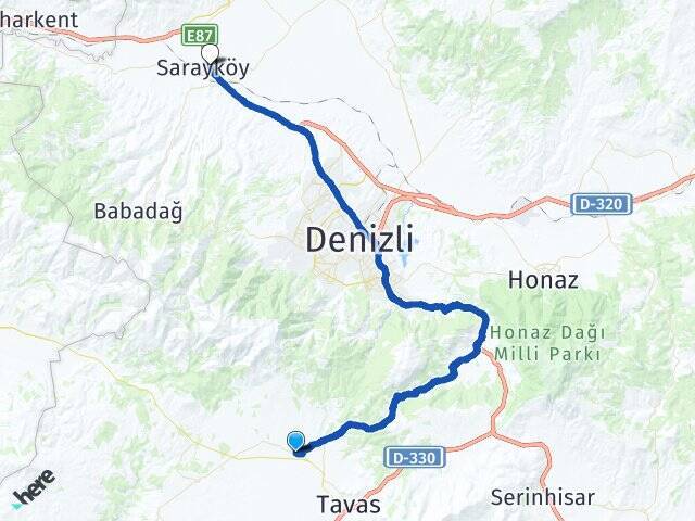 Kızılcabölük Sarayköy Otogarı Arası Kaç Km - Yol Tarifi