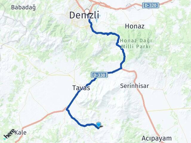 Ovacık Denizli Otogarı Arası Kaç Km - Yol Tarifi
