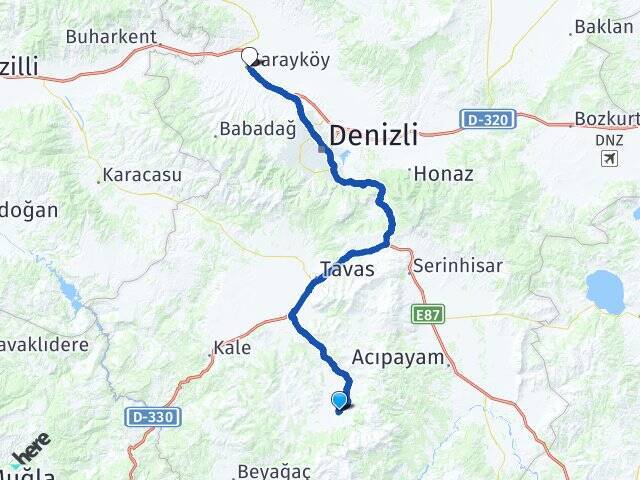 Yorga Sarayköy Otogarı Arası Kaç Km - Yol Tarifi