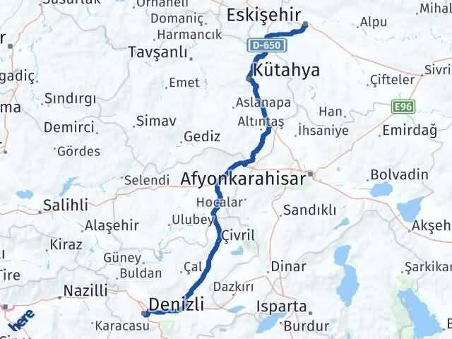 Denizli Tepebaşı Arası Kaç Km - Yol Tarifi