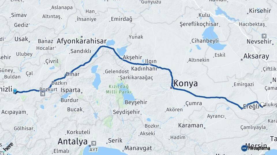 Denizli Ulukışla Arası Kaç Km - Yol Tarifi