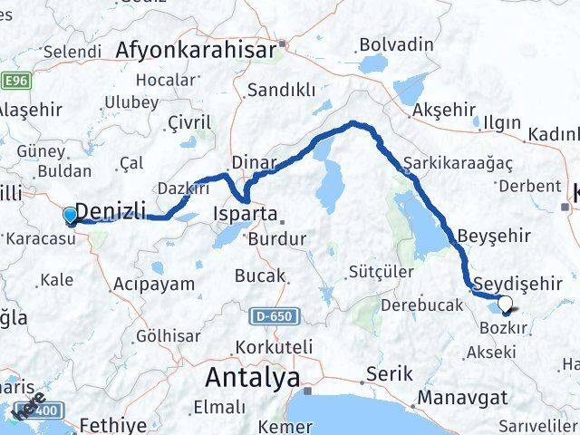 Denizli Yalıhüyük Arası Kaç Km - Yol Tarifi