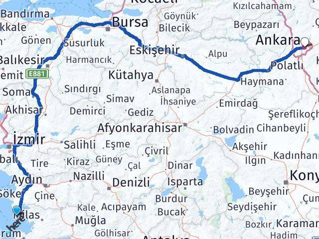 Didim Otogarı Ankara Arası Kaç Km - Yol Tarifi
