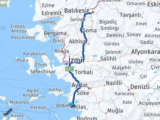 Didim Otogarı Balıkesir Arası Kaç Km - Yol Tarifi