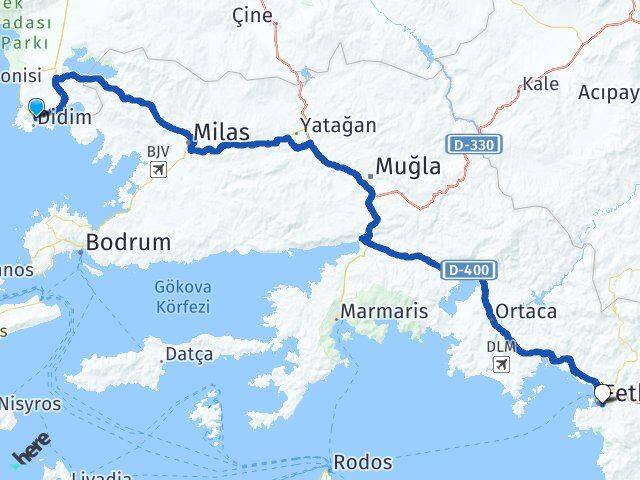 Didim Otogarı Fethiye Arası Kaç Km - Yol Tarifi
