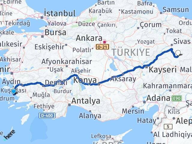 Didim Otogarı Kangal Arası Kaç Km - Yol Tarifi