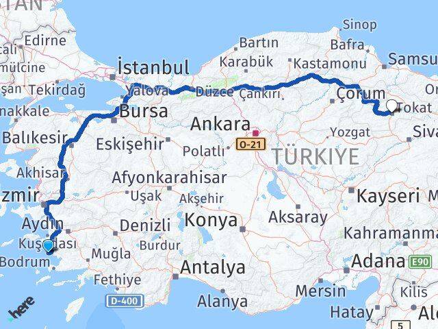 Didim Otogarı Tokat Arası Kaç Km - Yol Tarifi