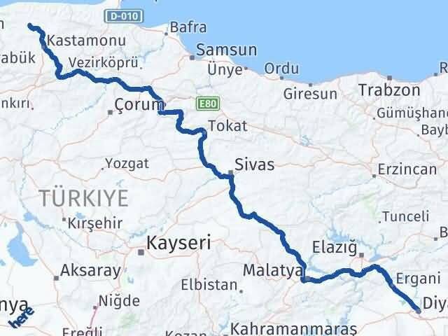 Diyarbakır Ağlı Arası Kaç Km - Yol Tarifi