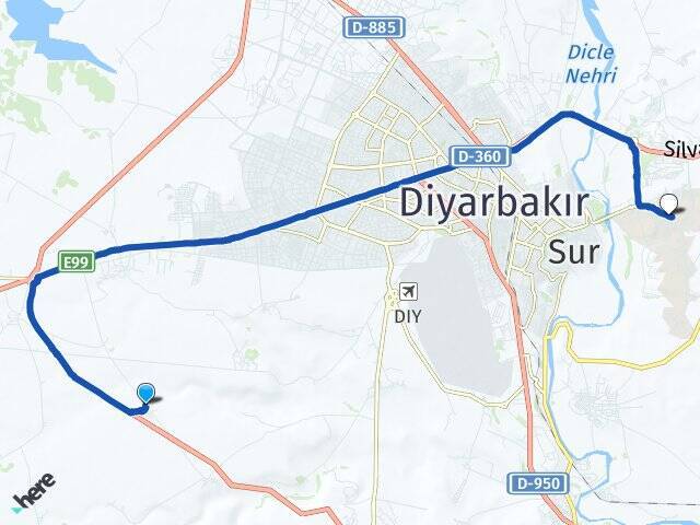 Körtepe Dicle Üniversitesi Arası Kaç Km - Yol Tarifi