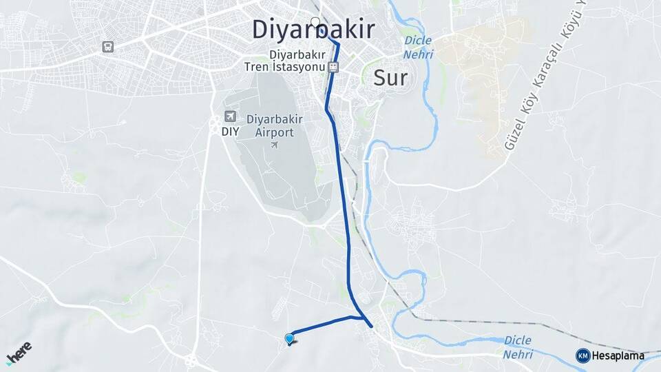 Diyarbakır Bağlar Tavşantepe Arası Kaç Km - Yol Haritası