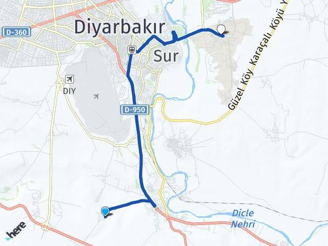 Tavşantepe Dicle Üniversitesi Arası Kaç Km - Yol Tarifi