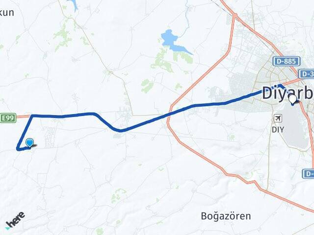 Yiğityolu Diyarbakır Havalimanı Arası Kaç Km - Yol Tarifi