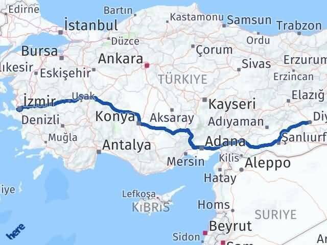 Diyarbakır Balçova Arası Kaç Km - Yol Tarifi