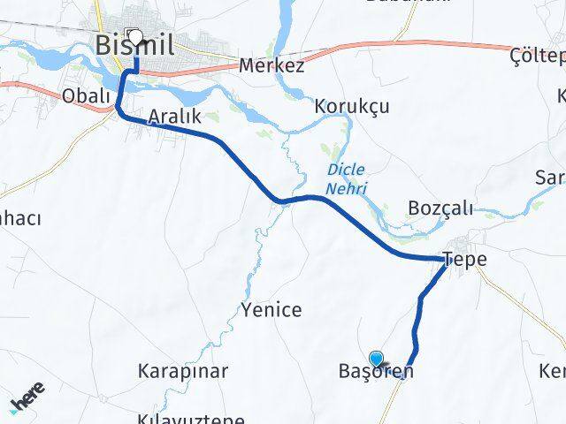 Başören Bismil Arası Kaç Km - Yol Tarifi