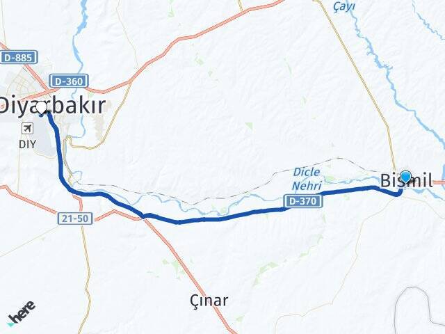 Dicle Diyarbakır Havalimanı Arası Kaç Km - Yol Tarifi