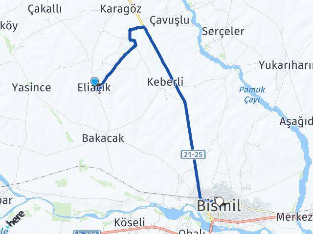 Eliaçık Bismil Arası Kaç Km - Yol Tarifi