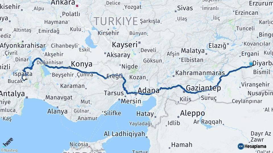 Diyarbakır Bucak Arası Kaç Km - Yol Tarifi