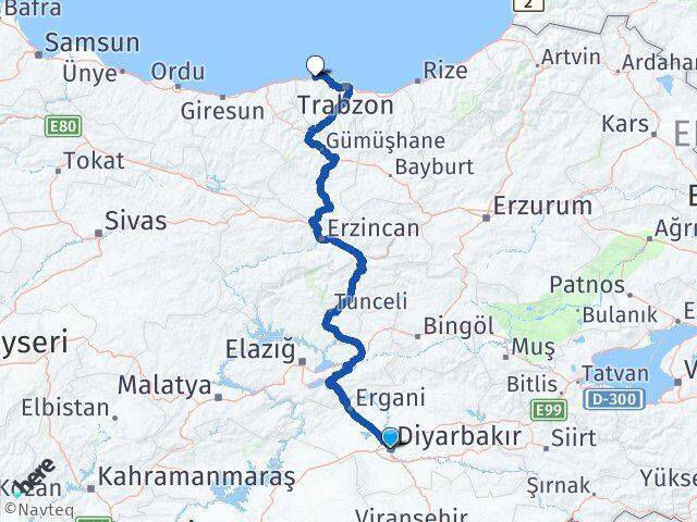 Diyarbakır Çarşıbaşı Arası Kaç Km - Yol Tarifi
