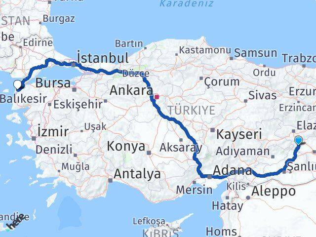 Diyarbakır Çermik Çanakkale Arası Kaç Km - Yol Haritası