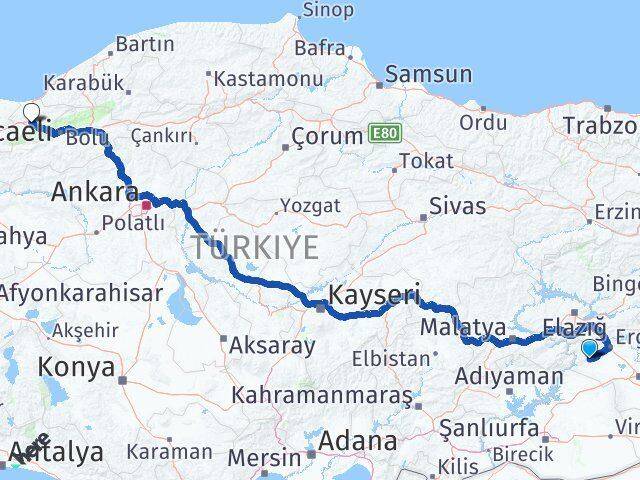 Diyarbakır Çermik Düzce Arası Kaç Km - Yol Haritası