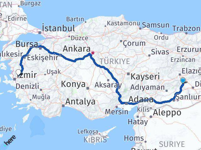Diyarbakır Çermik Manisa Arası Kaç Km - Yol Haritası