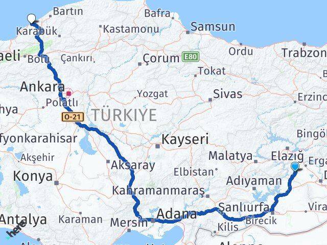 Diyarbakır Çermik Zonguldak Arası Kaç Km - Yol Haritası