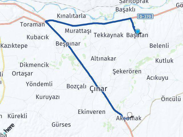 Başalan Çınar Arası Kaç Km - Yol Tarifi