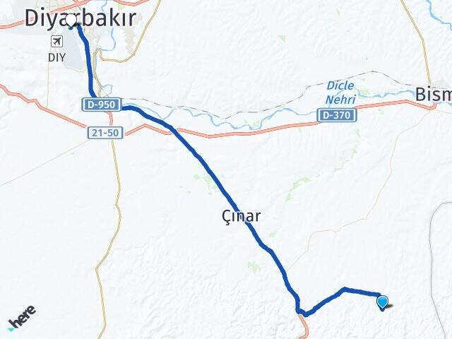 Düzova Diyarbakır Havalimanı Arası Kaç Km - Yol Tarifi