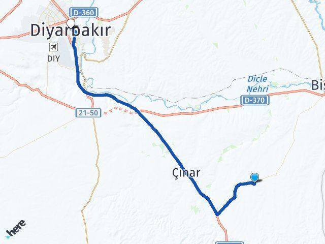 Öncülü Diyarbakır Arası Kaç Km - Yol Tarifi