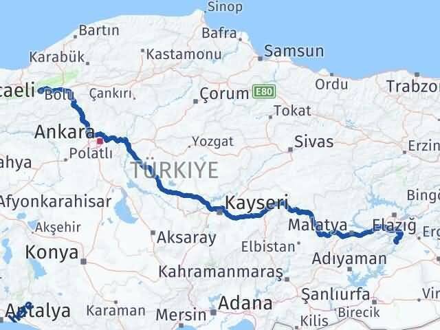 Çüngüş Bolu Arası Kaç Km - Yol Tarifi
