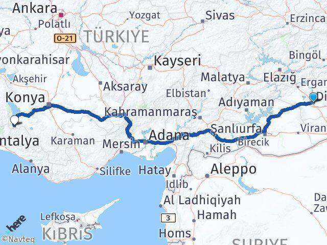 Diyarbakır Derebucak Arası Kaç Km - Yol Tarifi